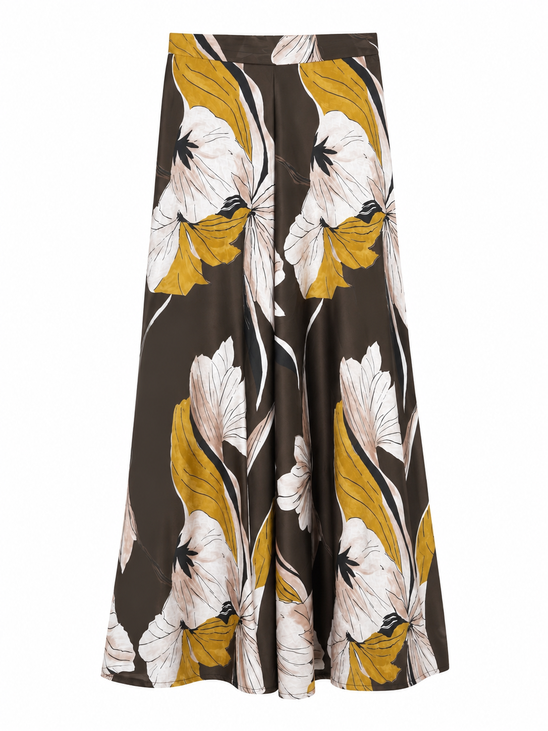 Pantalone fantasia floreale - MARRONE