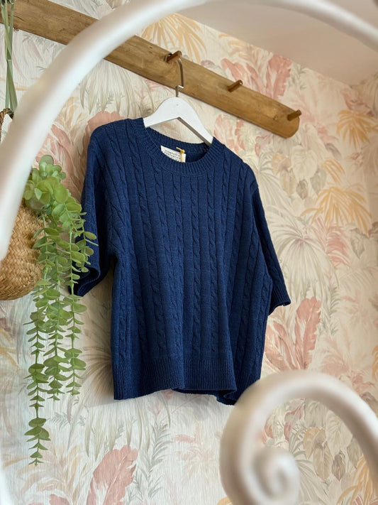 Maglia 51C/10319 Semplice Lavorato - BLUE DENIM