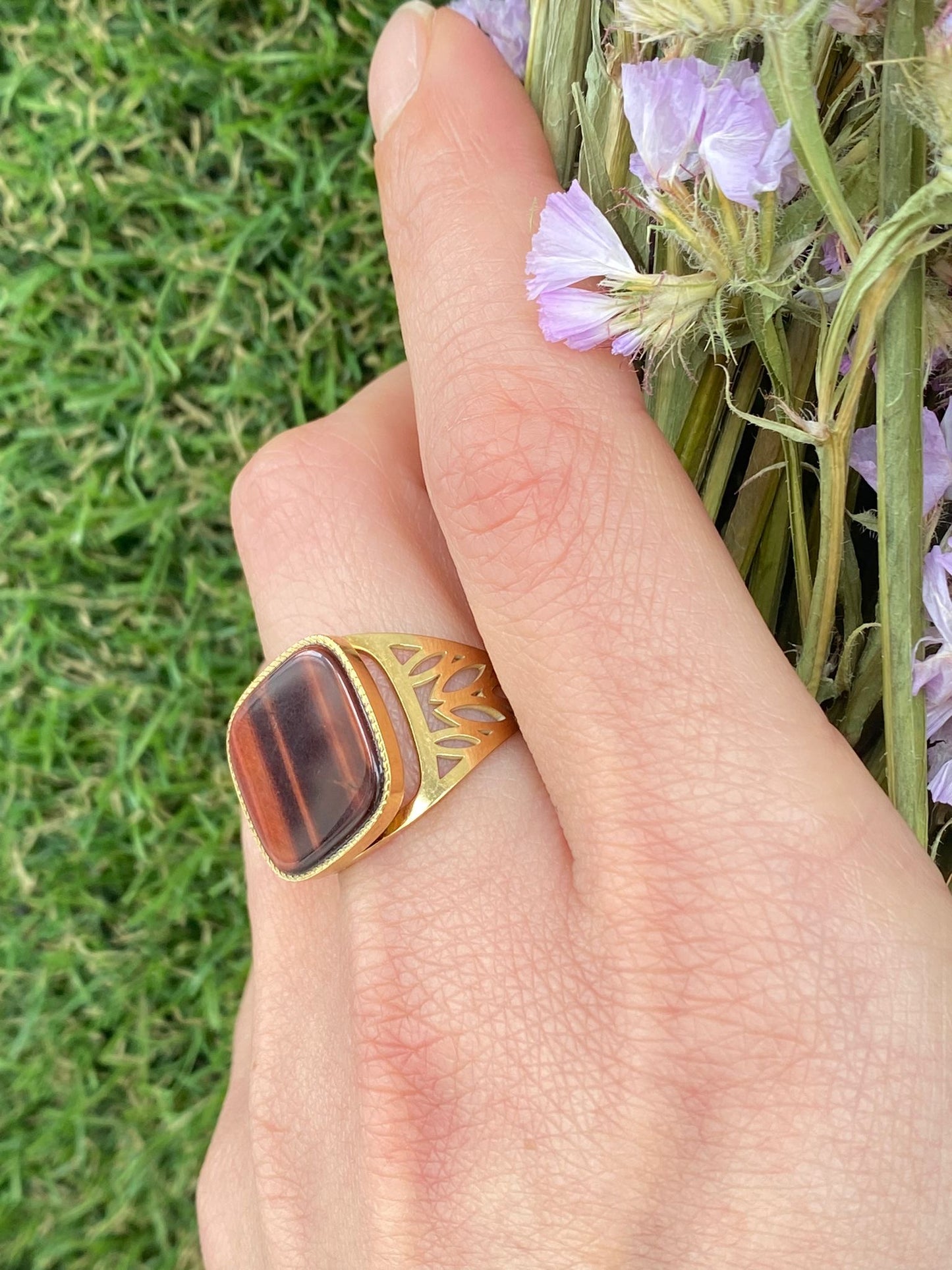Ring 0055A sober square - GOLD