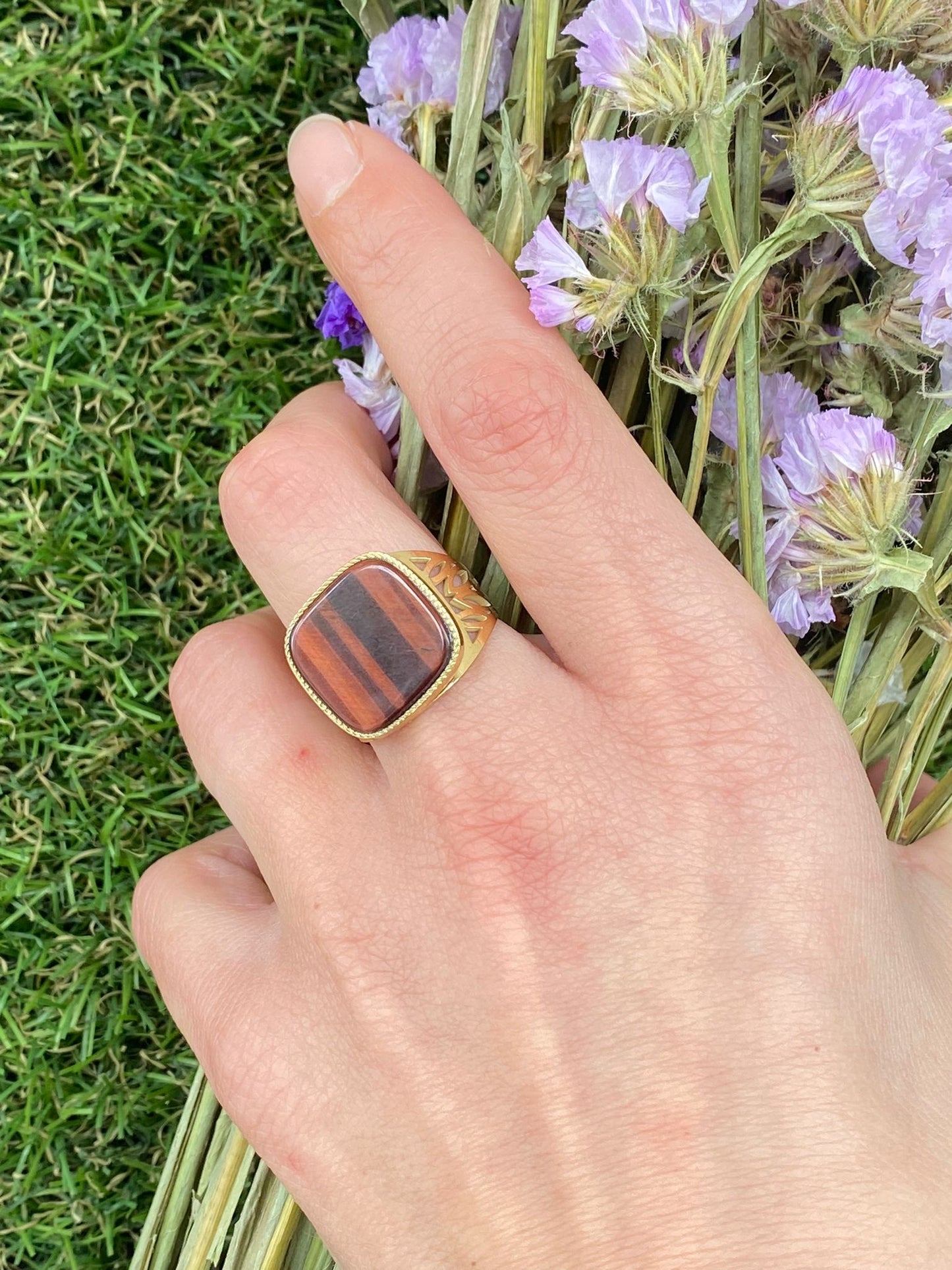 Ring 0055A sober square - GOLD
