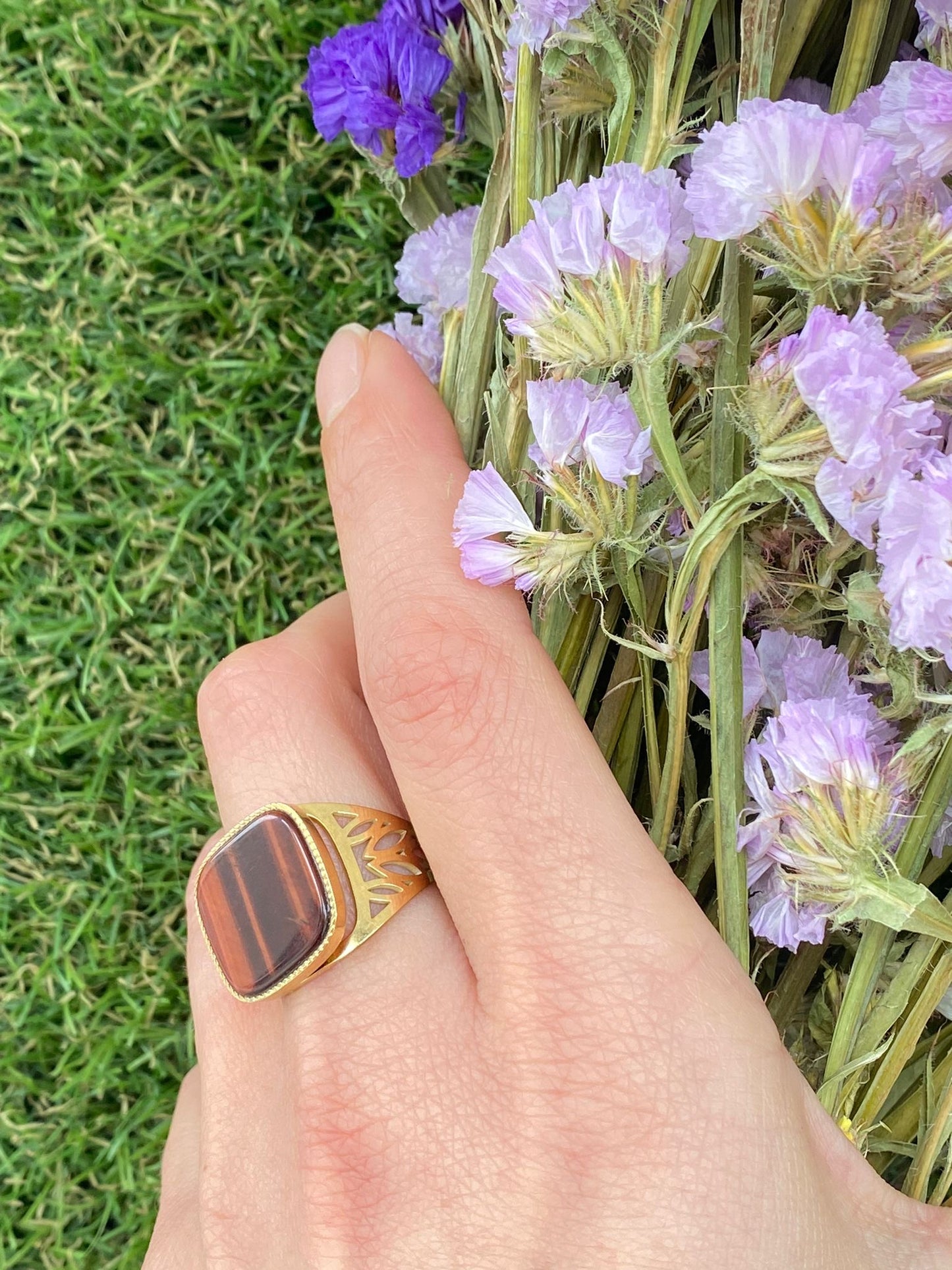Ring 0055A sober square - GOLD