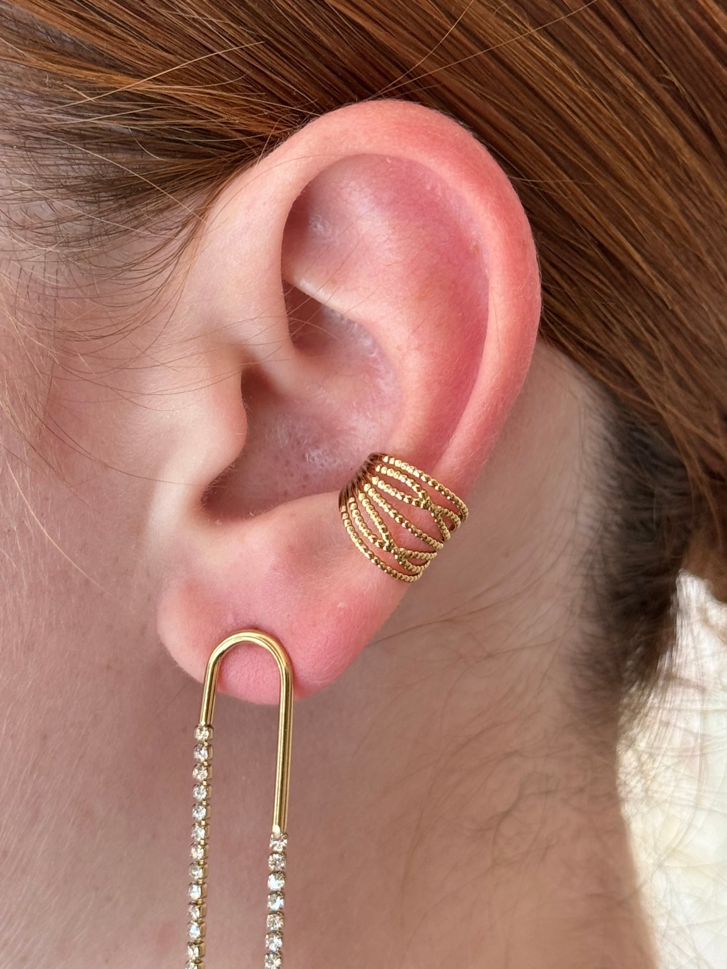 Earcuff IK02 ventaglio 7 righe - ORO