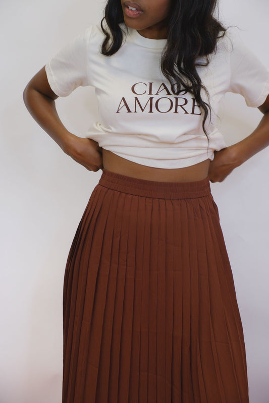 T-shirt stampa Ciao Amore - BURRO