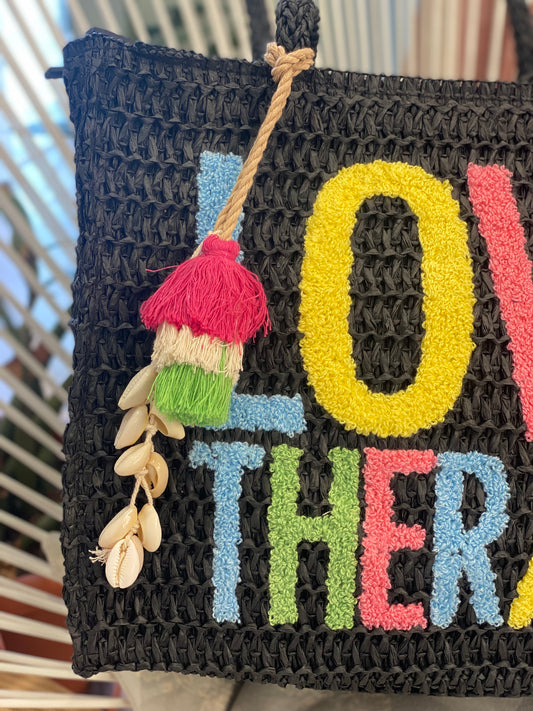 Borsa lollypop media rafia - NERO