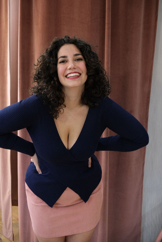 Maglia 8830CC scollo Incrocio - BLUE