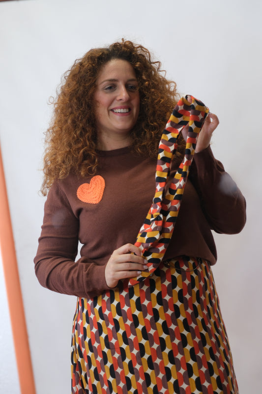 Fusciacca stampa optical - MARRONE