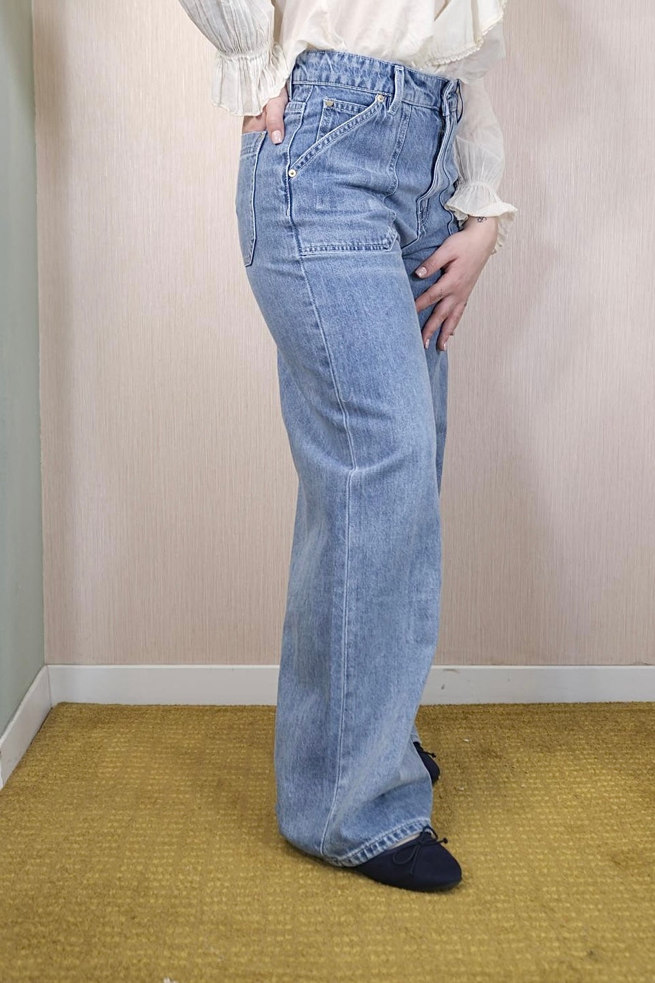 Jeans DY939 palazzo - DENIM CHIARO