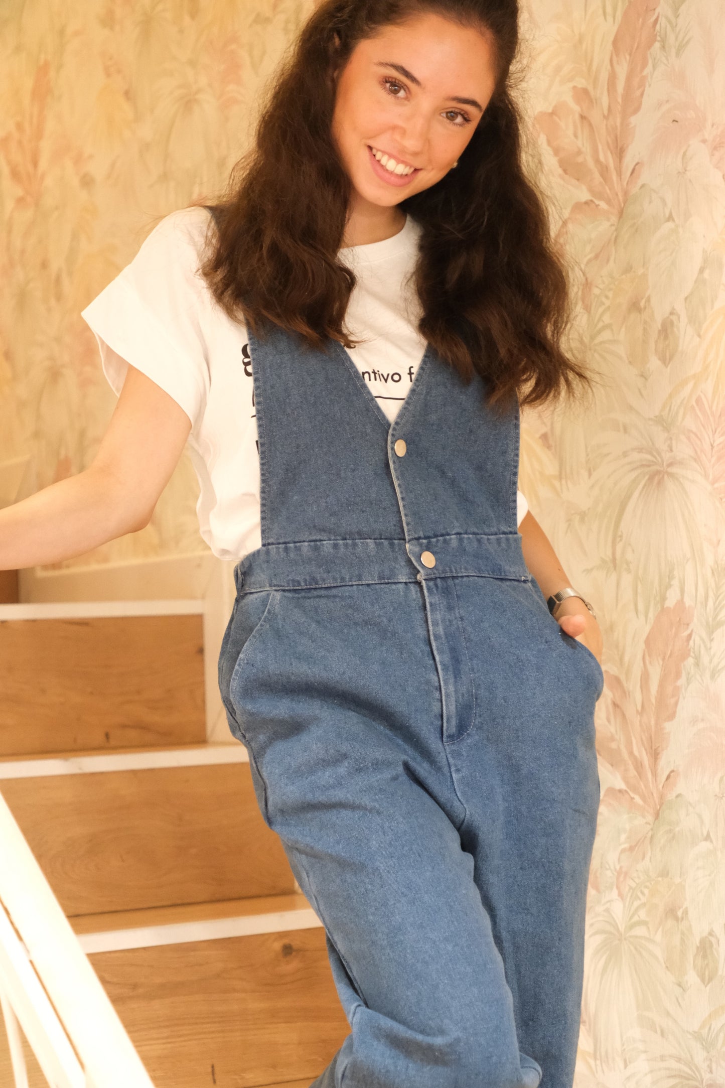 Salopette Scollo V 2bottoni - DENIM