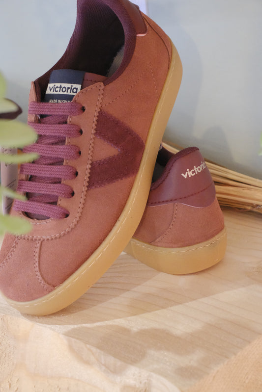 Sneakers basse in pelle - MARRONE