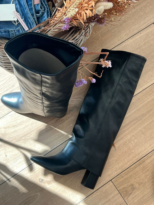 Stivali Maya in vera pelle - NERO