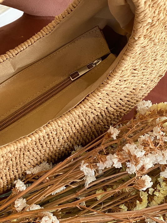 Borsa Vimini 1 Mezza Luna con Manico - BEIGE