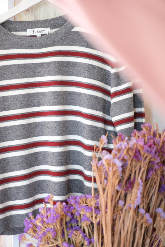 Maglia a righe bicolore - GRIGIO/BEIGE