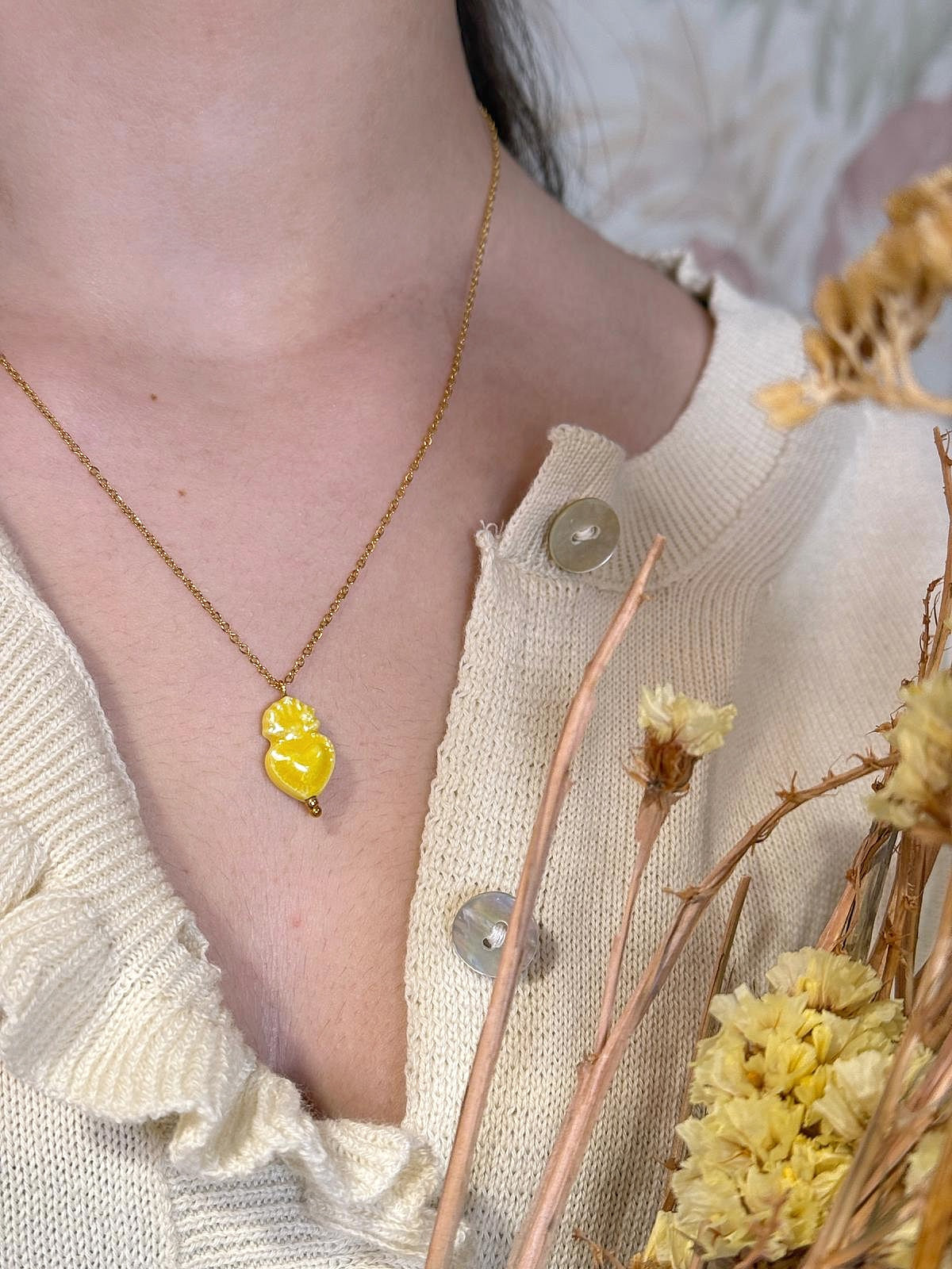 Collana 0014 Cuore Sacro - GIALLO