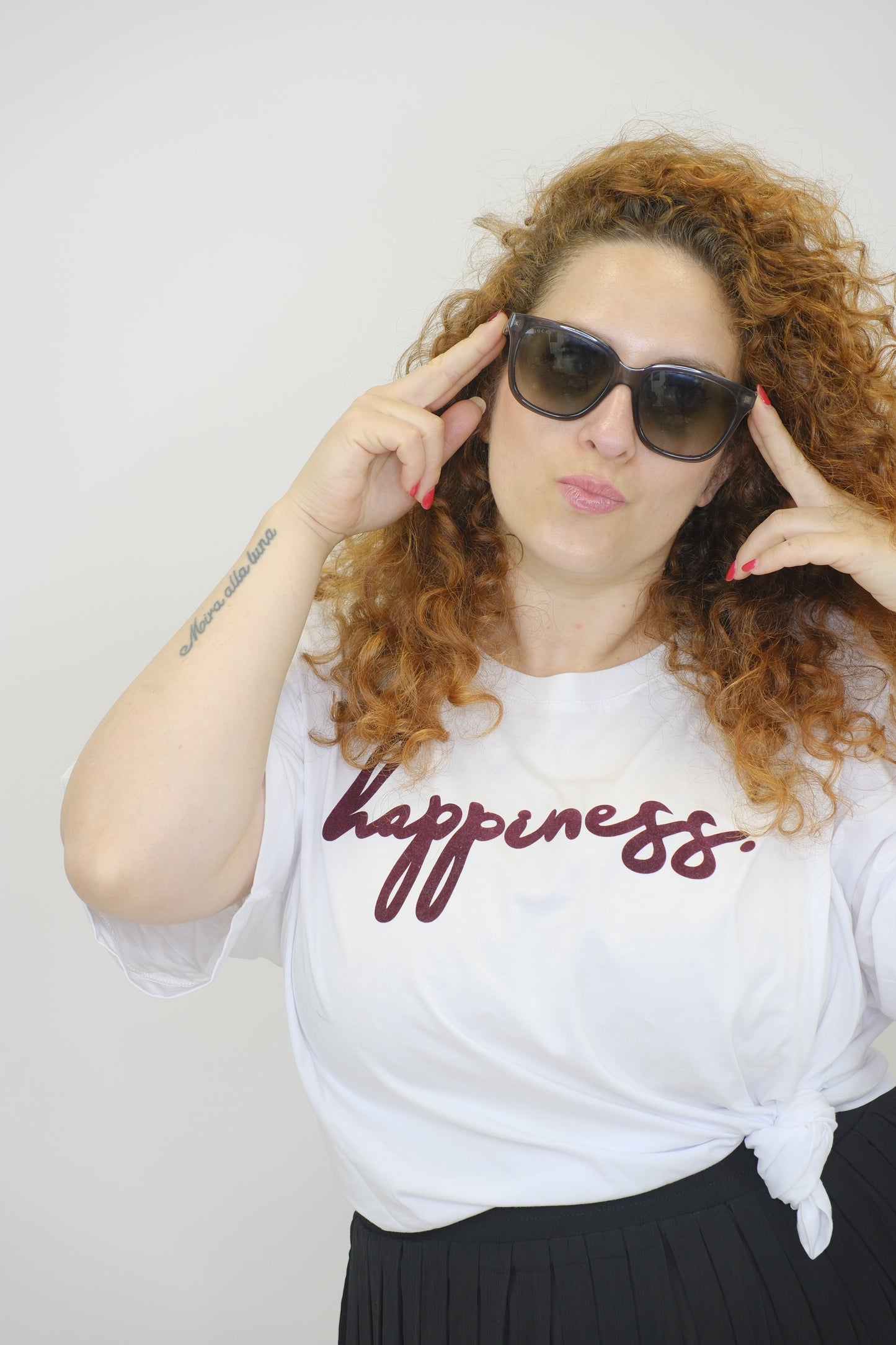 T-shirt Ramida Happiness - BIANCO/BORDEAUX