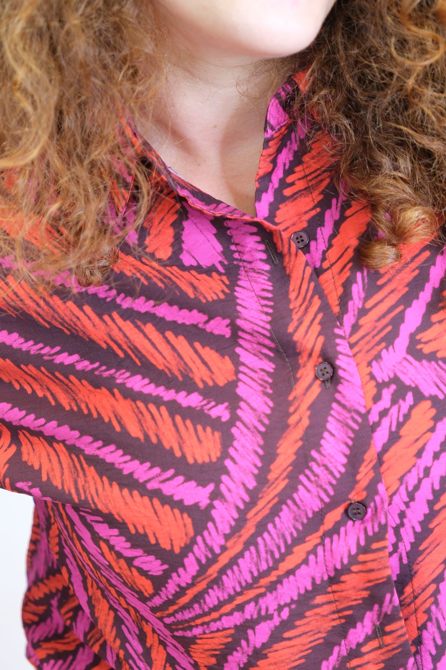 Camicia fantasia strisce optical - ROSSO
