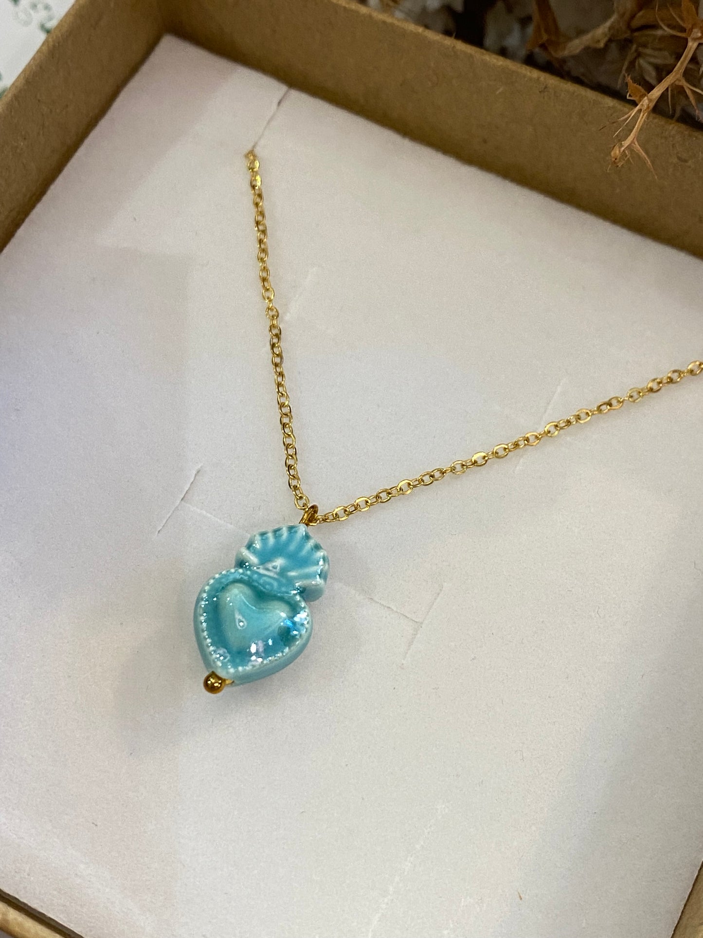 Collana 0014 Cuore Sacro - AZZURRO