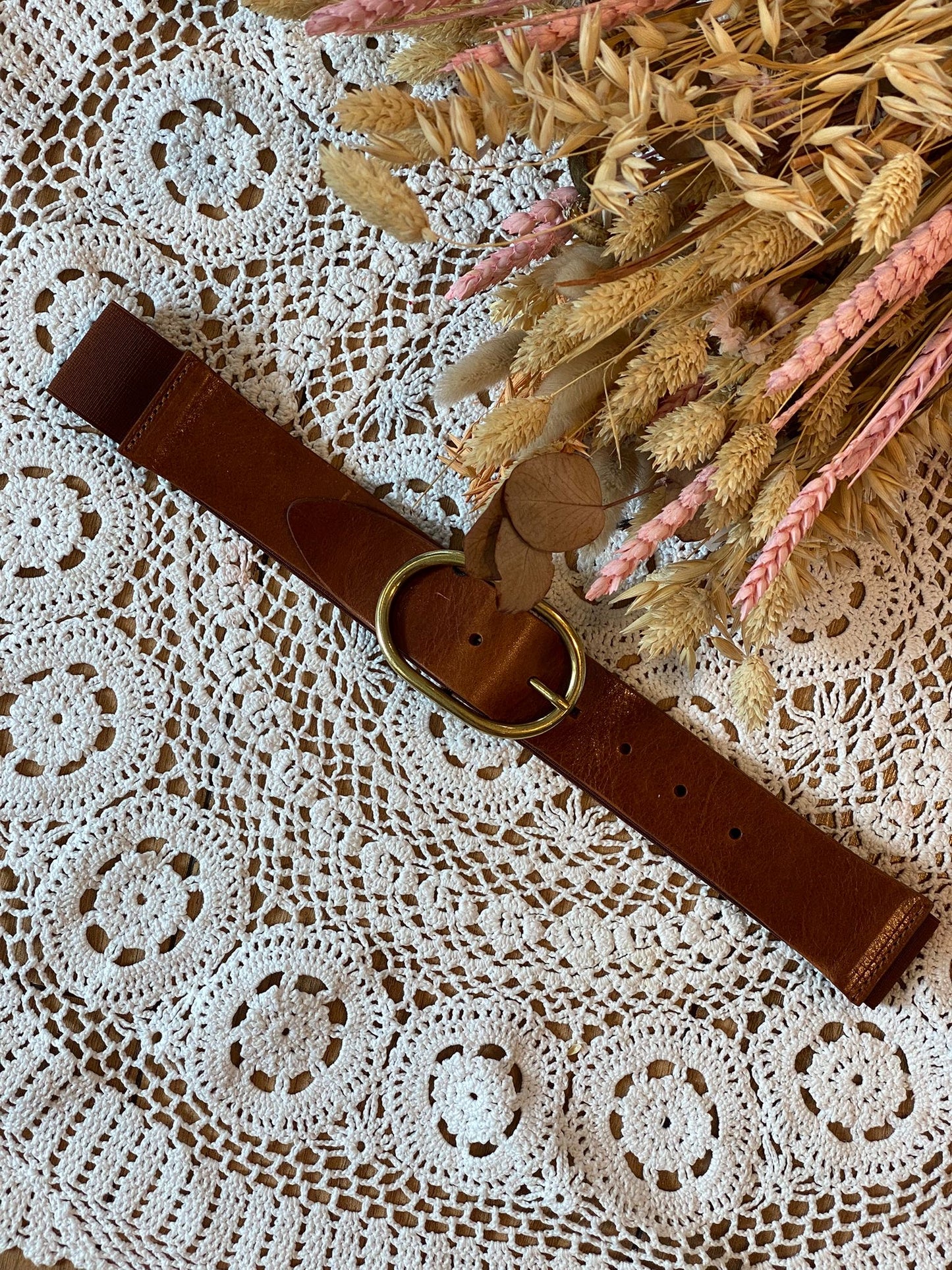 Cintura in vera pelle elastica - CUOIO