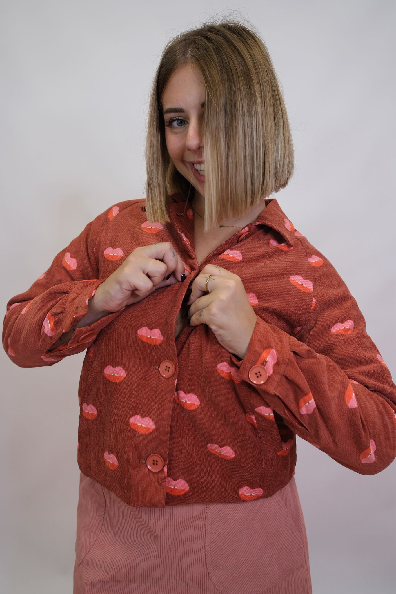 Jacket fantasia labbra - ROSSO