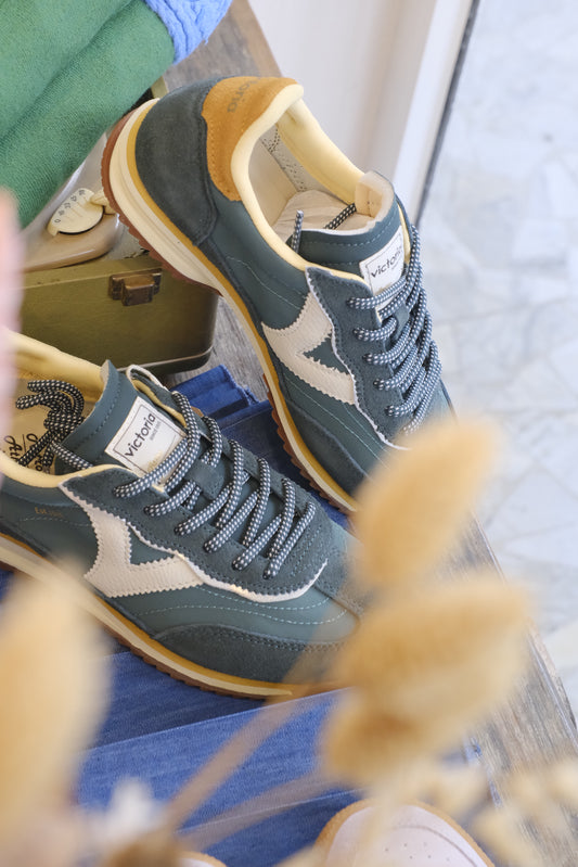 Sneakers camoscio - VERDE