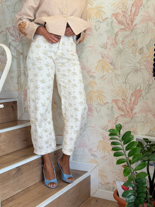 Pantaloni fiori vaniglia - VANIGLIA