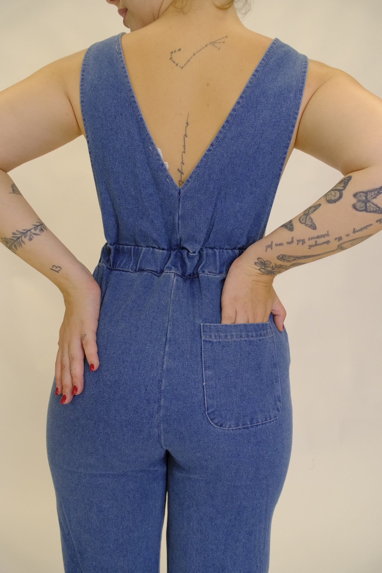 Salopette Scollo V 2bottoni - DENIM