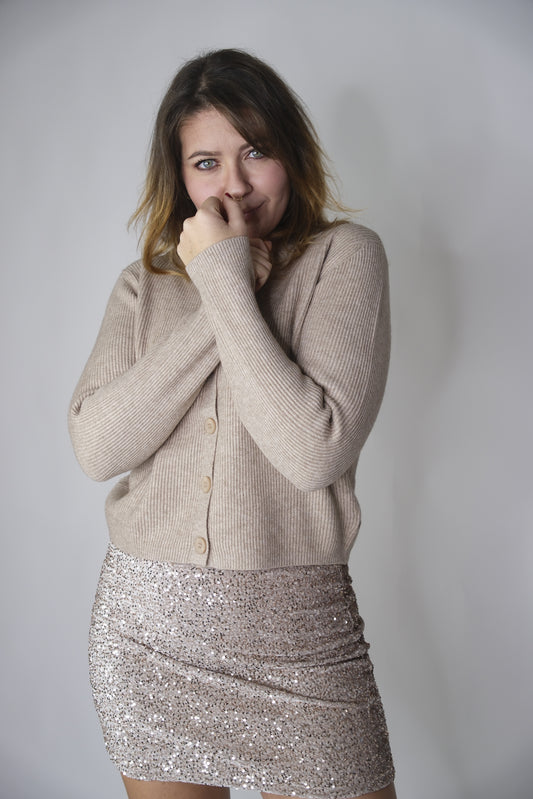 Cardigan coste - BEIGE