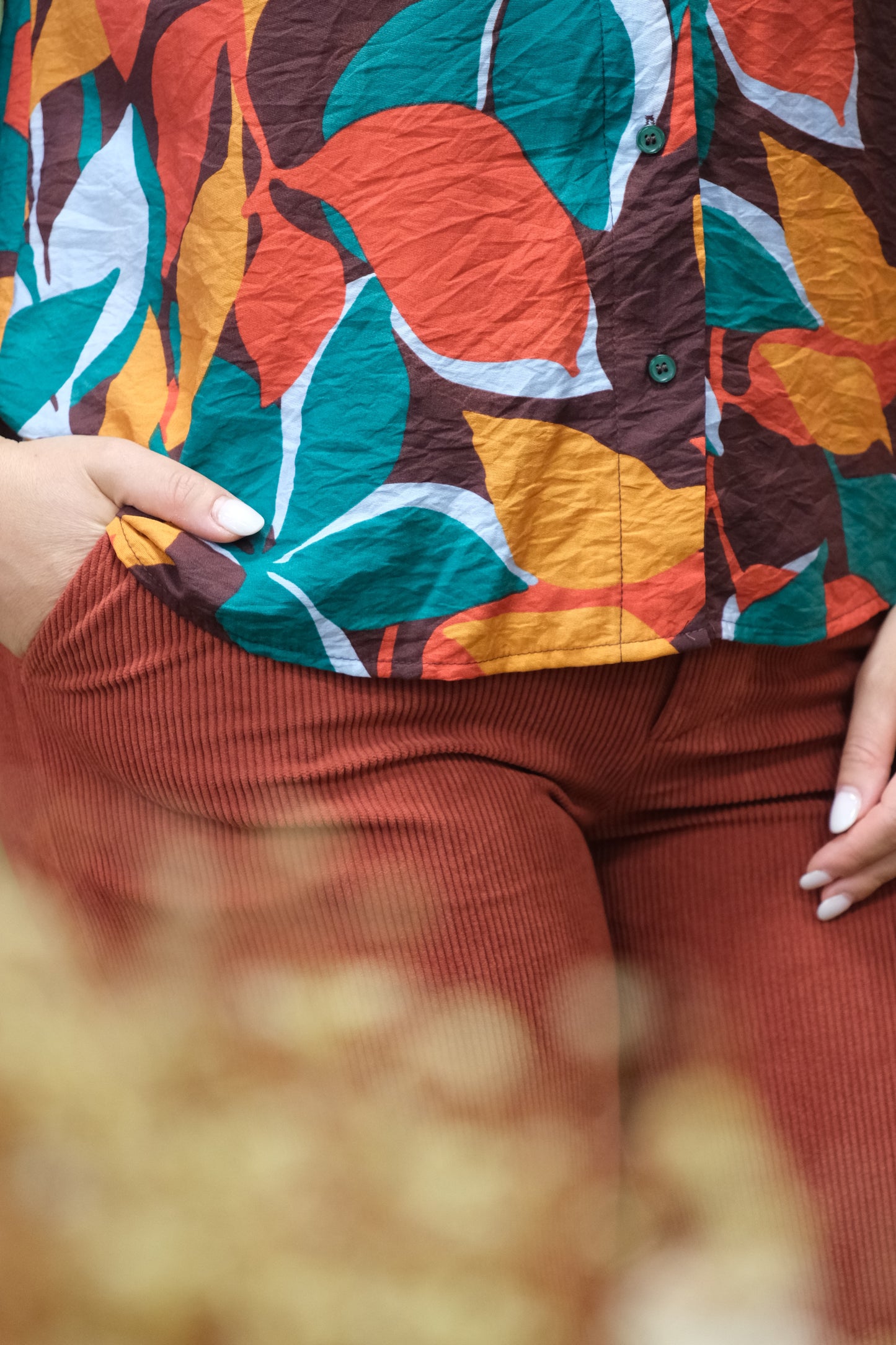Pantaloni palazzo tinta unita - RUGGINE