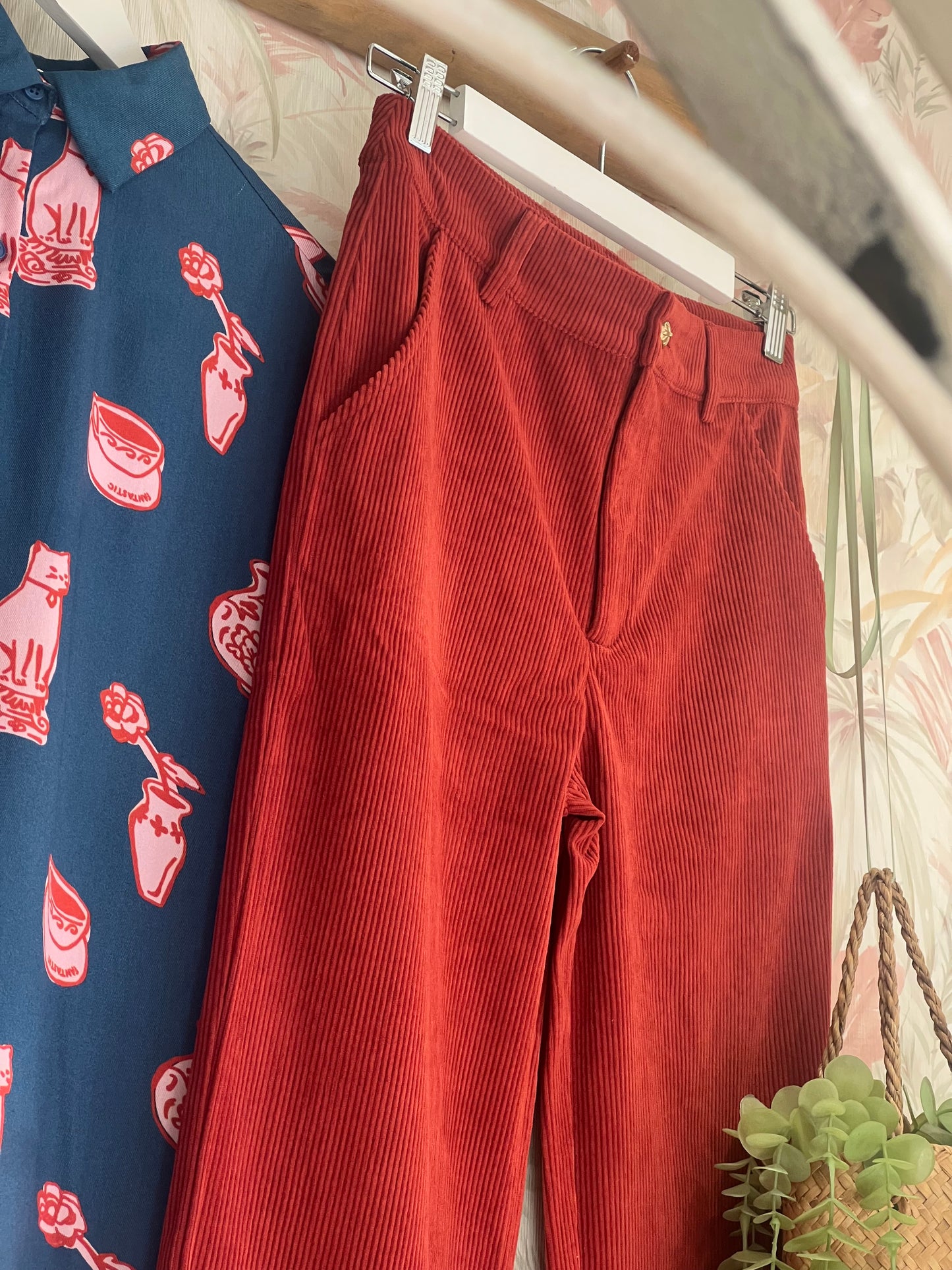 Pantaloni palazzo tinta unita - RUGGINE