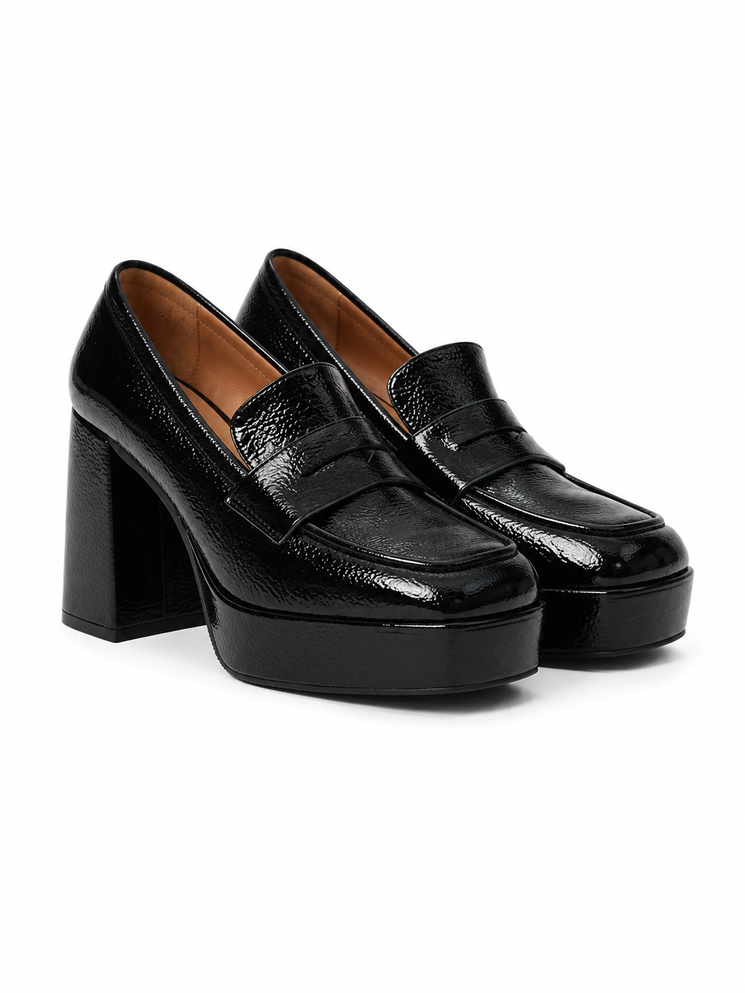 Mocassino con plateau - NERO