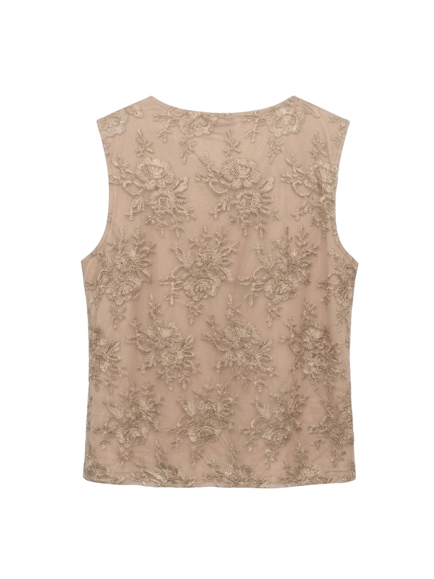 Top ricamato - BEIGE