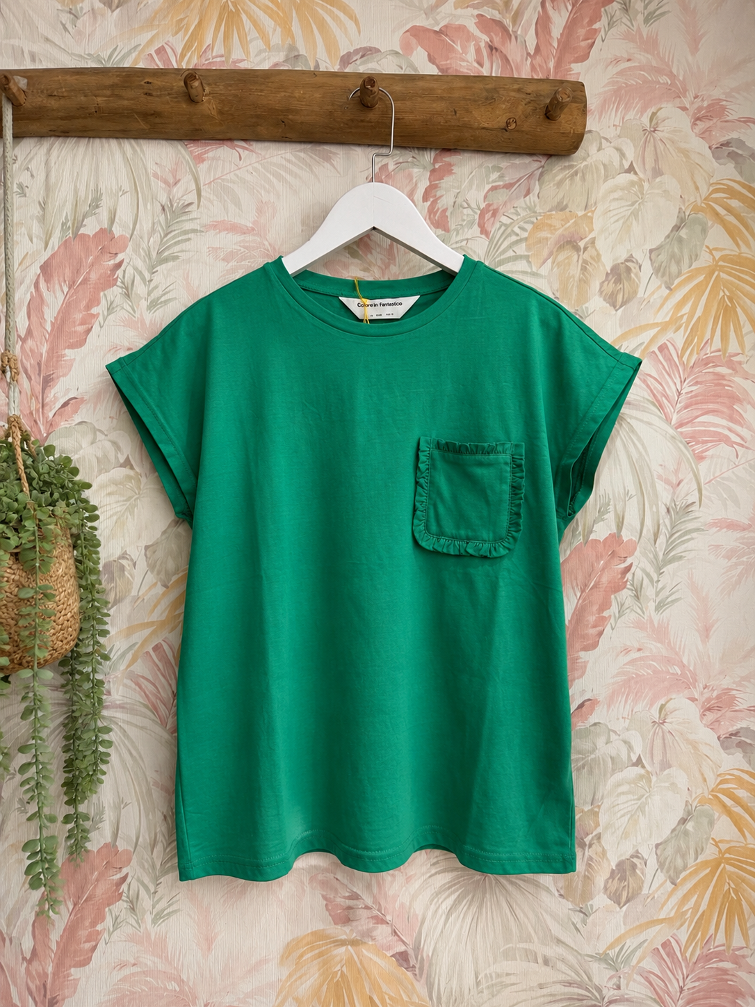 T-shirt con taschino - VERDE