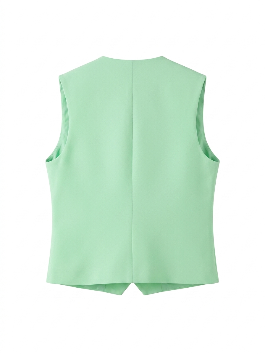 Gilet elegante tinta unita - VERDE