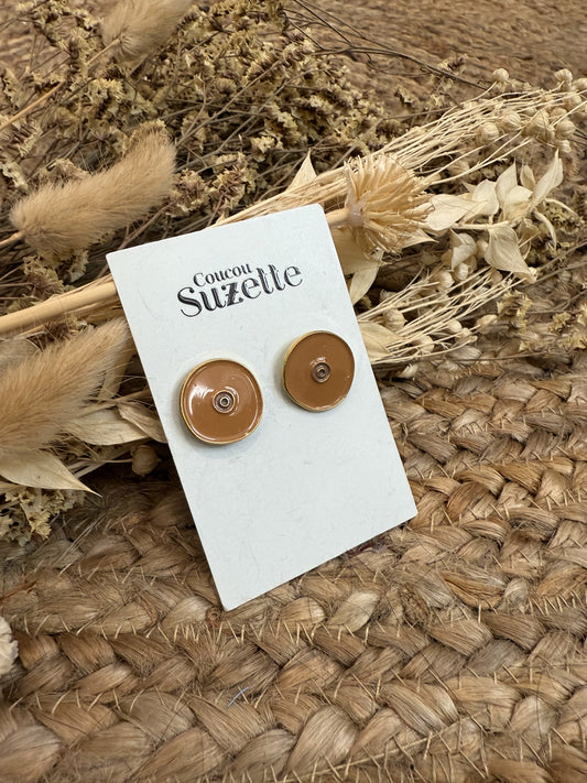 Orecchini tondi - Caramello/Oro