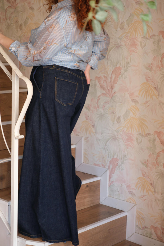 Jeans palazzo pences - BLUE