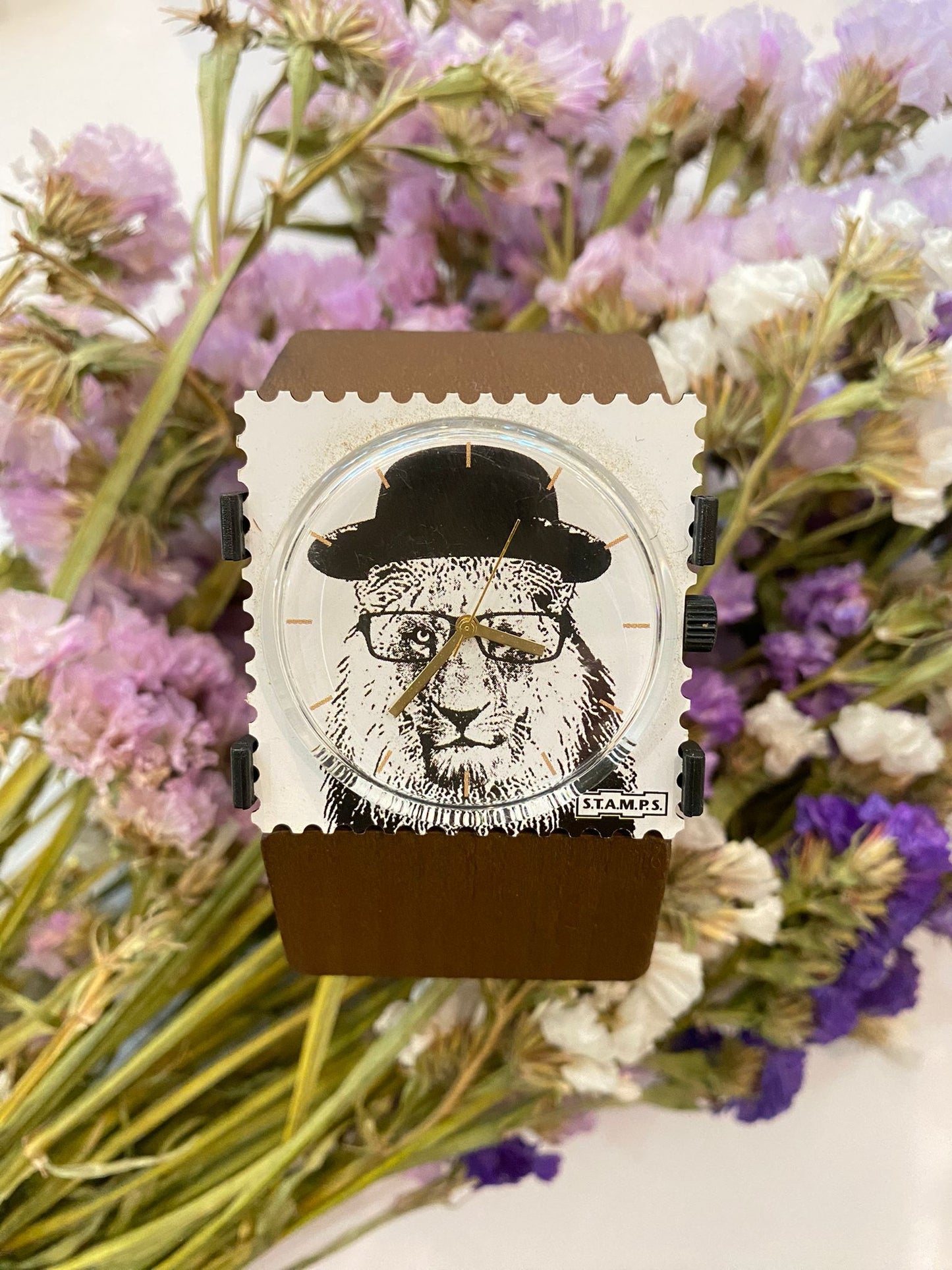 Orologio STAMPS 011 Leone con cappello - MARRONE