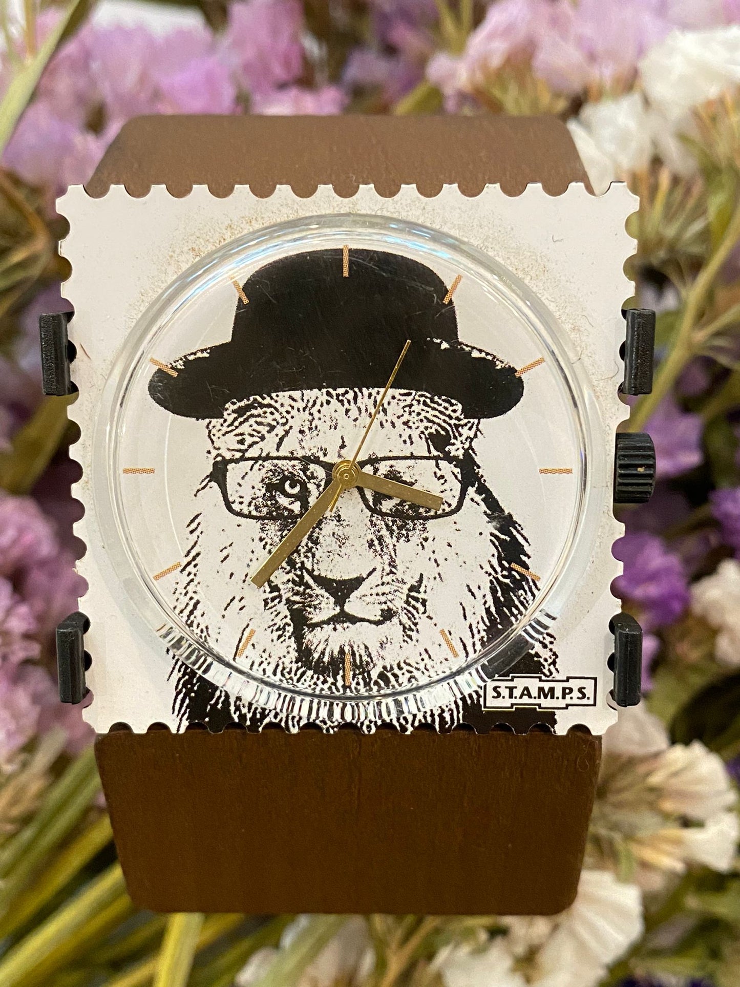 Orologio STAMPS 011 Leone con cappello - MARRONE