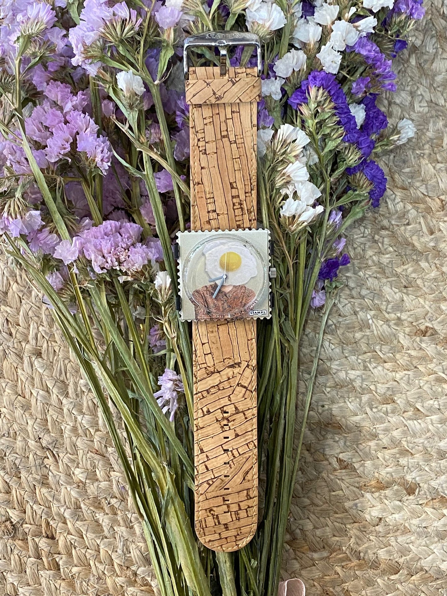 STAMPS 03 Egg Face Clock - WOOD COLOR