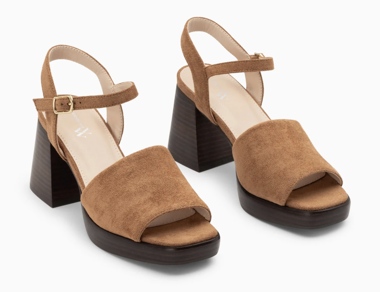 SD2692 suede shoes with heels - CAMEL