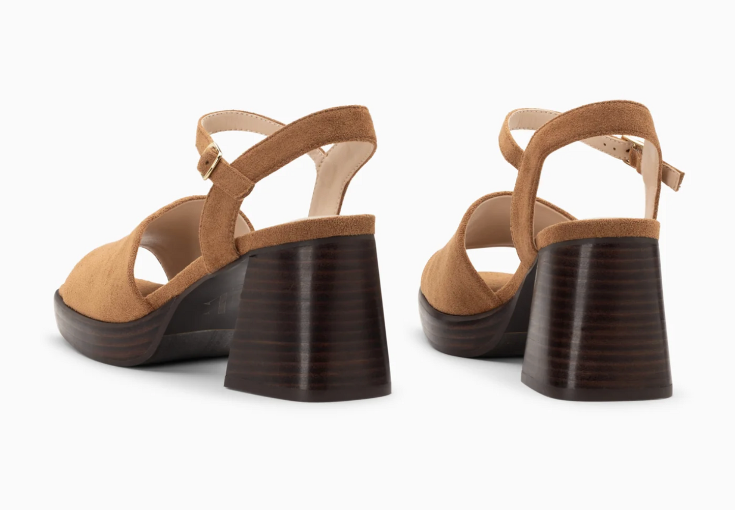 SD2692 suede shoes with heels - CAMEL