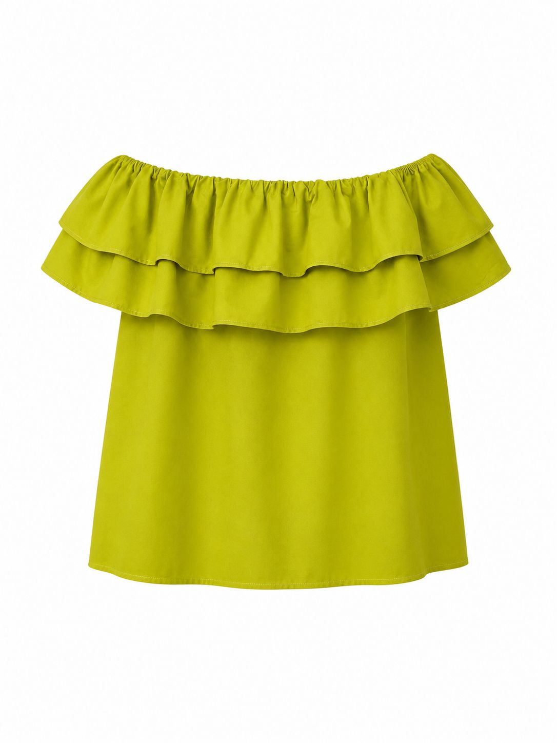 Top con voulant - VERDE ACIDO