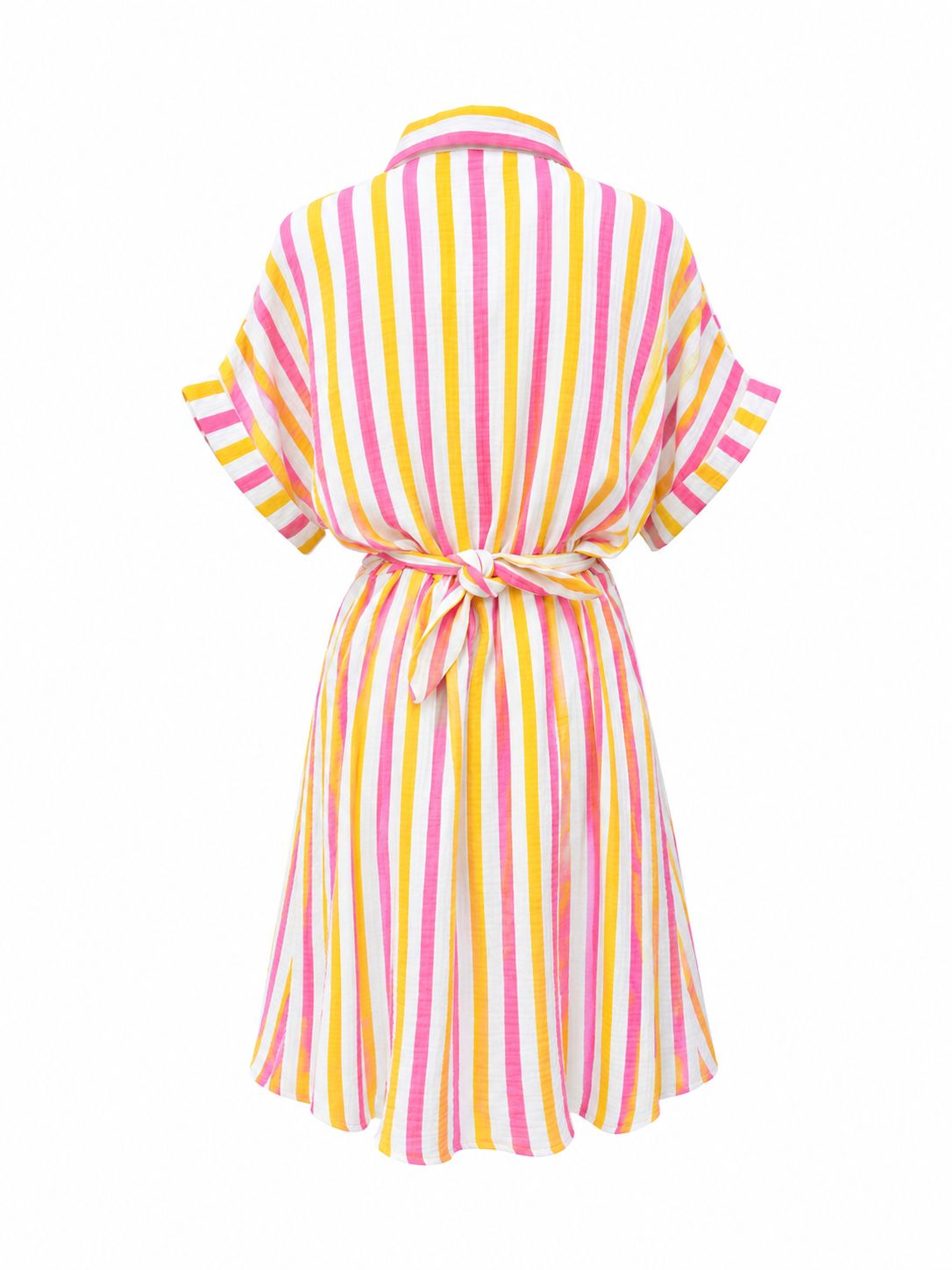 Abito fantasia righe - FUCSIA