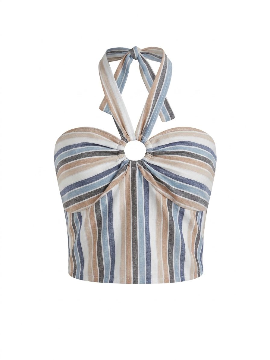 Top rigato - AZZURRO