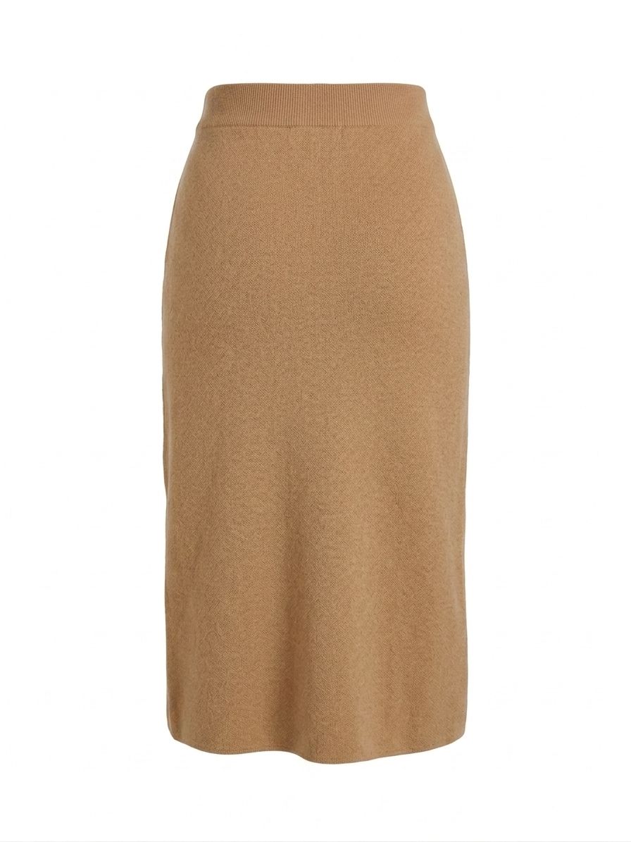 Gonna in maglia con bottoni - KAKI