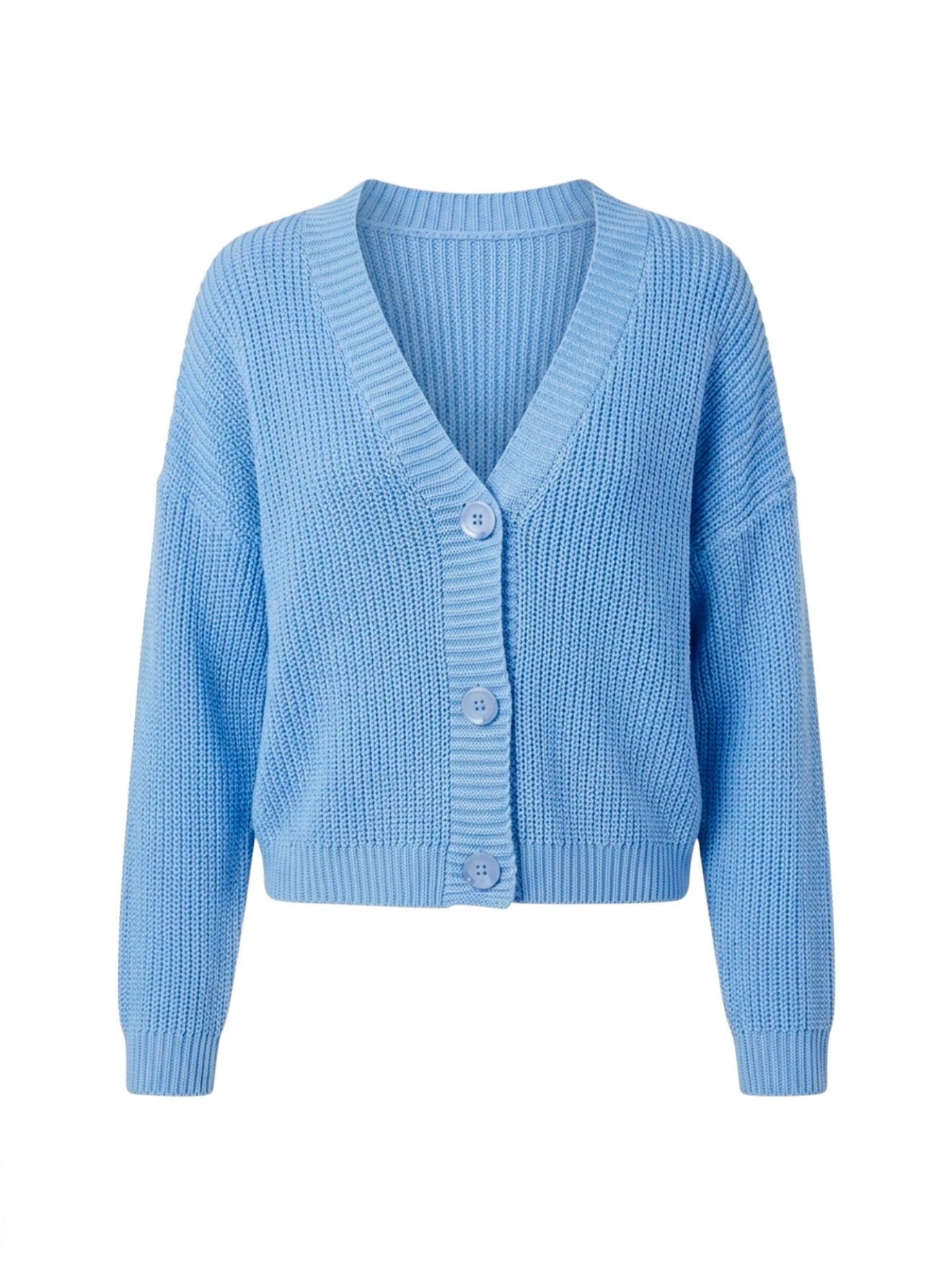 Cardigan con bottoni - AZZURRO
