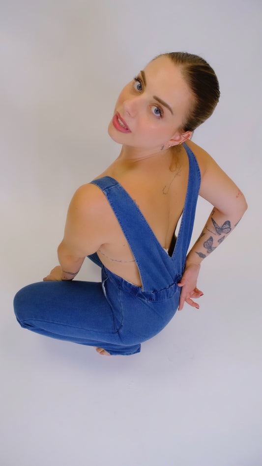 Salopette Scollo V 2bottoni - DENIM