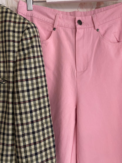 Pantaloni a palazzo tinta unita - ROSA