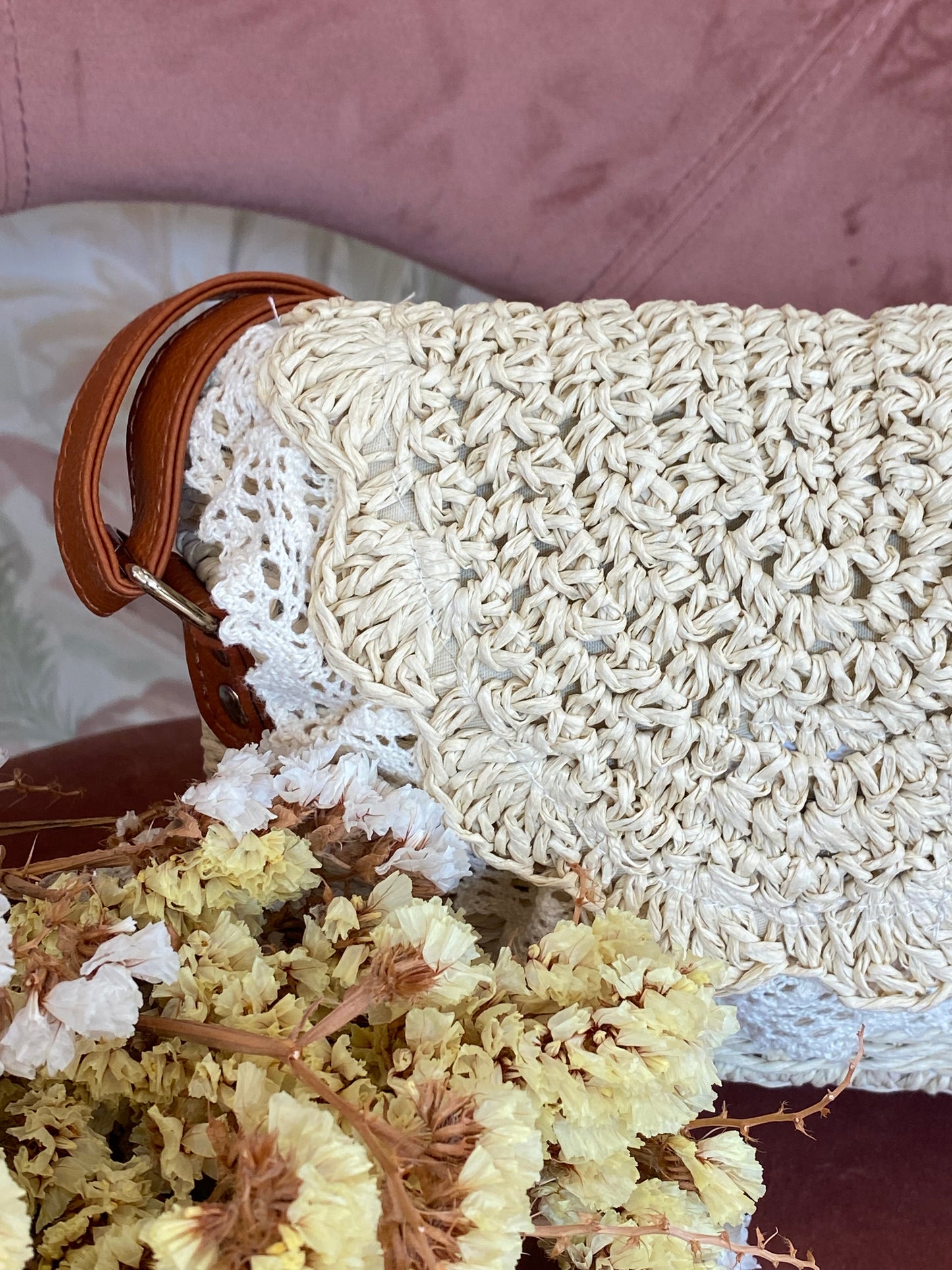 Borsa Rafia e Pizzo - PANNA