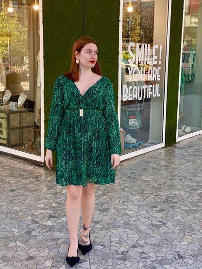 Patterned dress 12721 - GREEN