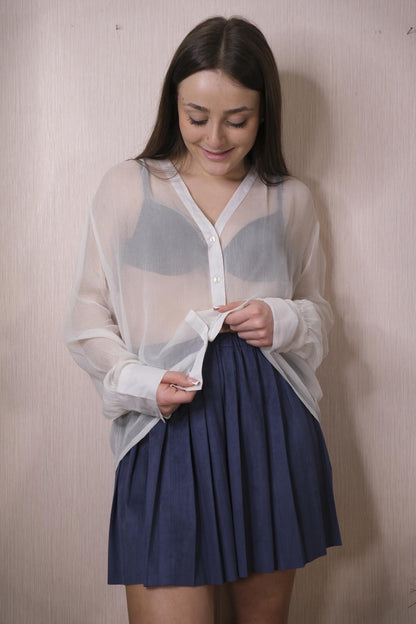 Blusa bottoni LAKORE - BIANCO