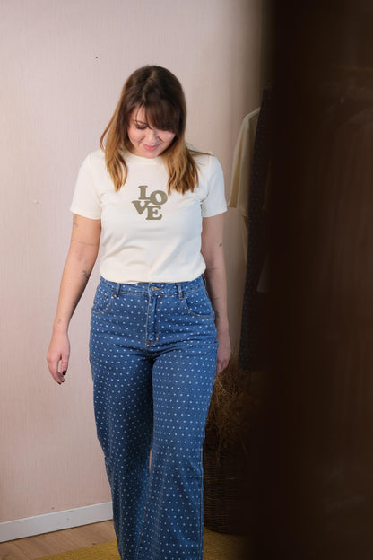 Jeans 51C/11045 palazzo pois - BLUE